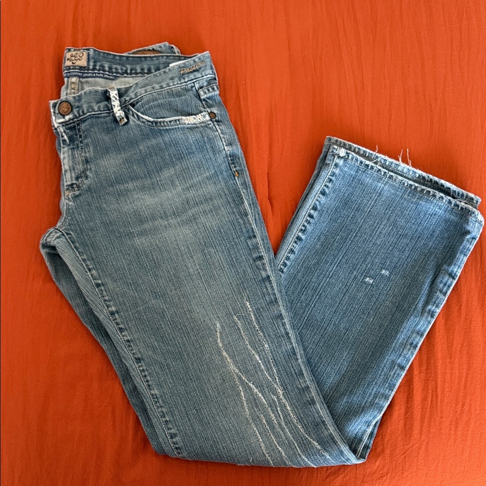 Gold Sign Denim Blue Straight Leg Jeans